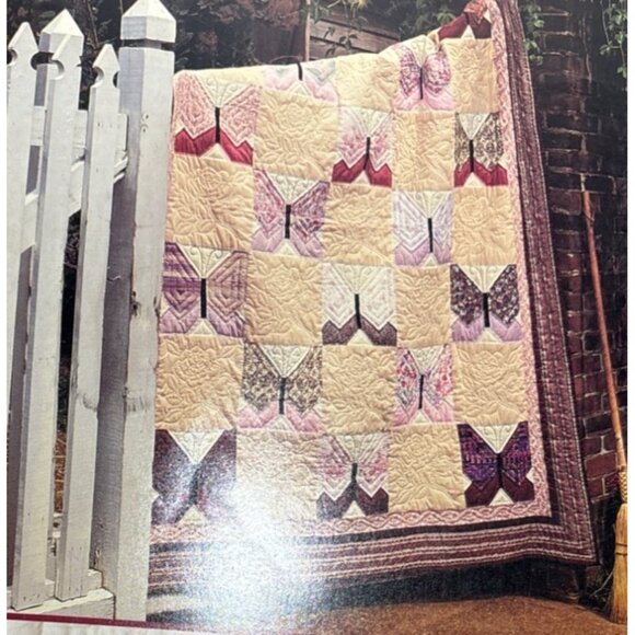 1993 Butterfly Quilt Pattern Leisure Arts With Vinyl Templates Included #199003 - Picture 4 of 4